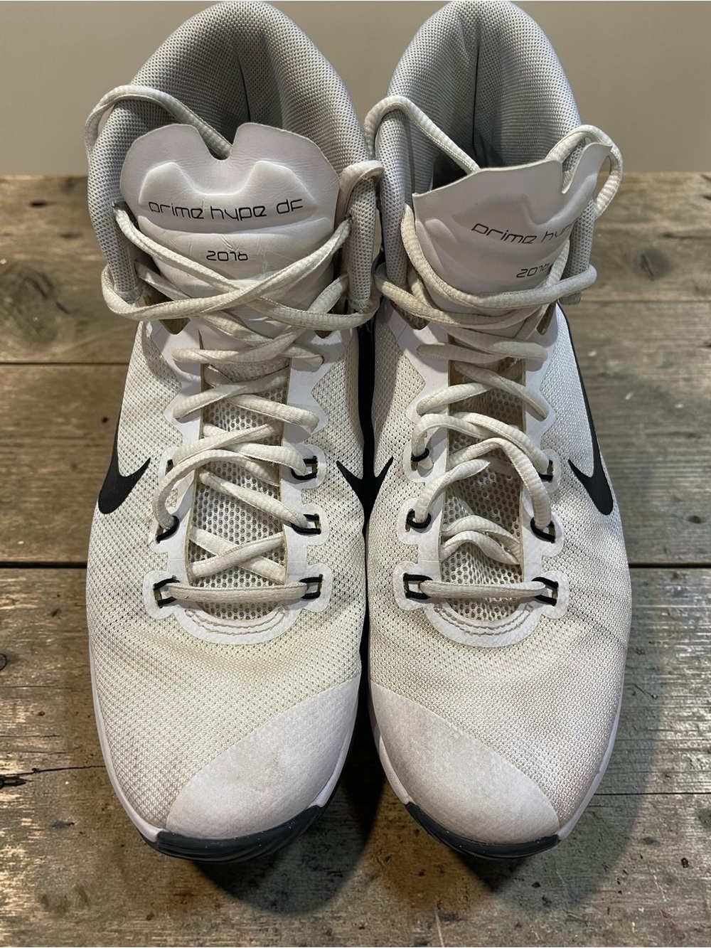 Nike Men’s White/Black Prime Hype DF Basketball Shoes Size 9